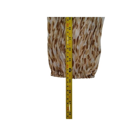 Leopard Print Long Sleeve Smocked Crop Top By Jopna Size M 100% Polyester. - Picture 8 of 8